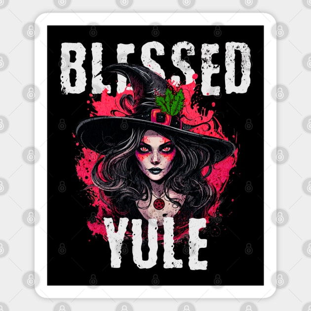 Blessed Yule Witch Magnet by HolidayBug